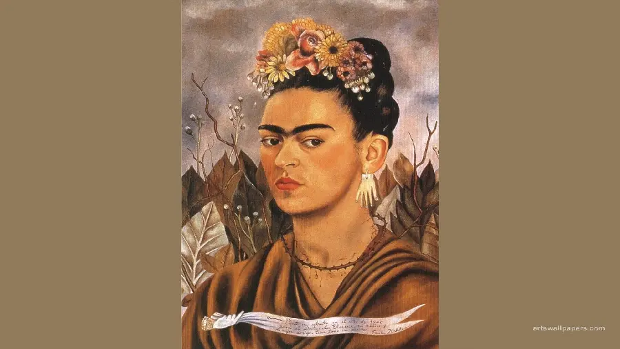 Frida Kahlo Self-Portrait Painting Dedicated to Dr. Eluser 1940