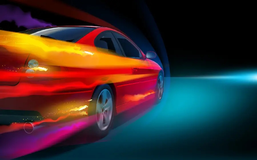 Digitally Painted Stock Photo of a Race Car for a Boy's Profile