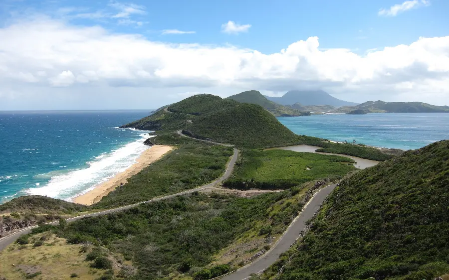 Download clear aerial photo of lush nature by the Mediterranean Sea 