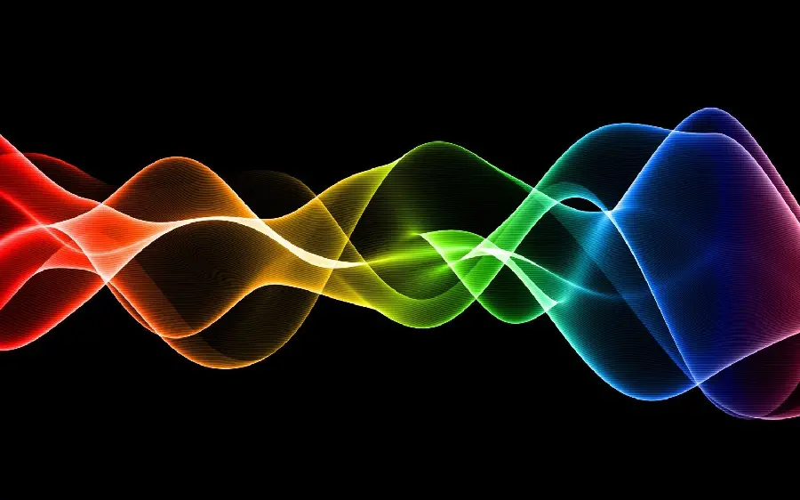 Abstract modern art photo in the form of wavy lines on a black background 
