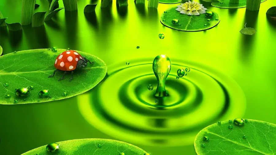 Beautiful full HD digital image in green theme for monitor 