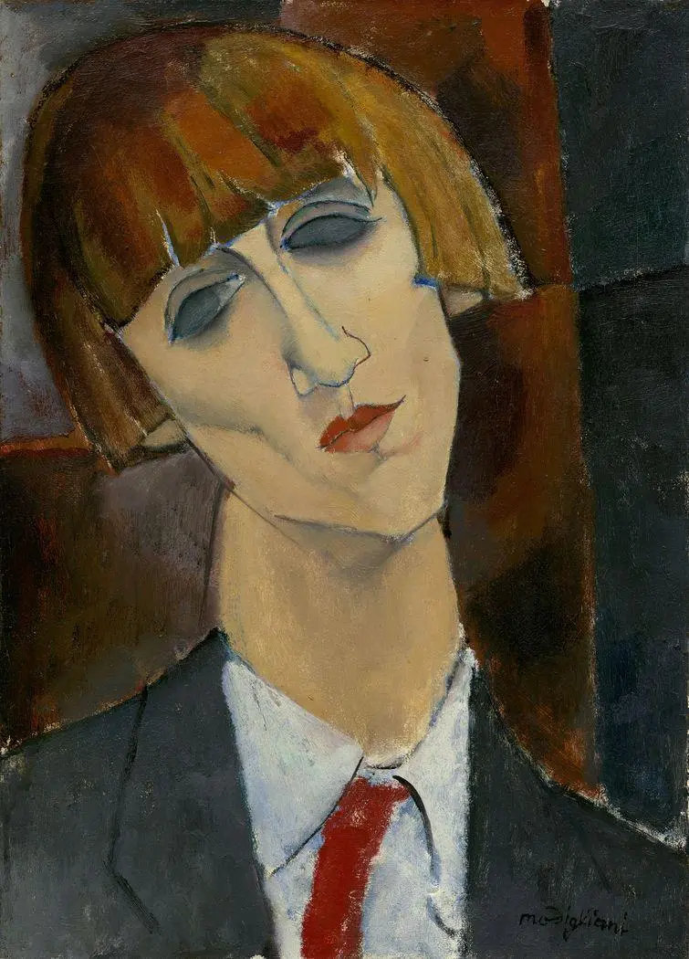 Painting Amedeo Modigliani named Madame Kisling1917
