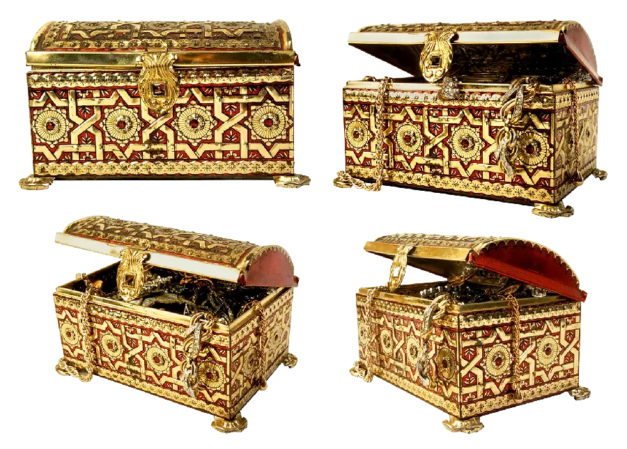 Free and High Quality Photo of Stylish and Attractive Golden Chest in PNG Format and Without Background