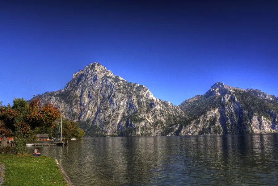 Seascape and landscape with a mountainous and rocky coast 