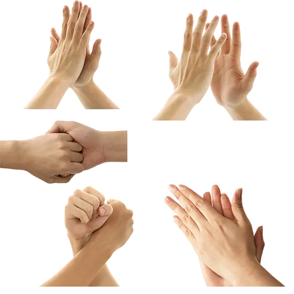 Photo teleported and without background hand in PNG format