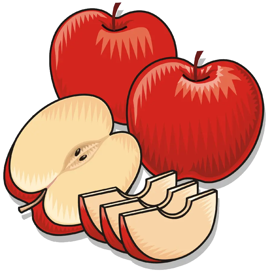 Download cartoon image and graphic drawing of red apples 
