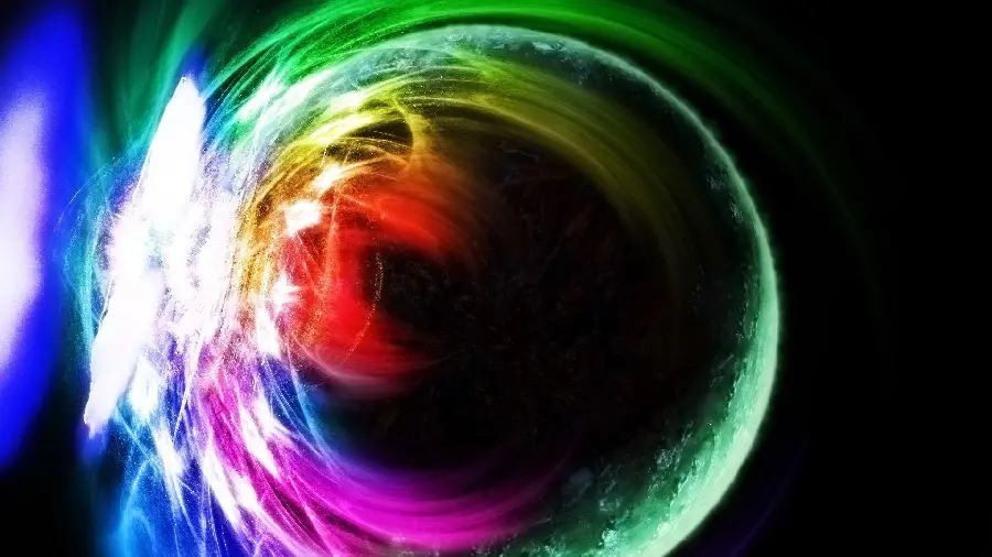 Creative colorful orb background with black background