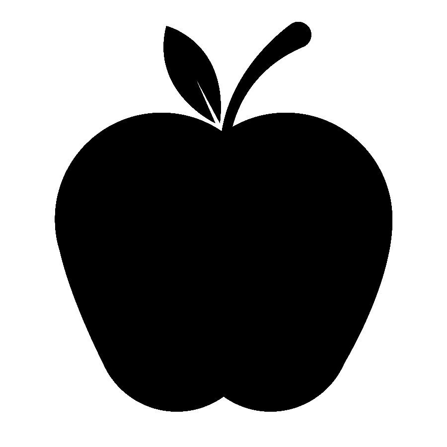 Download graphic image of a black apple cut out without background for logo 