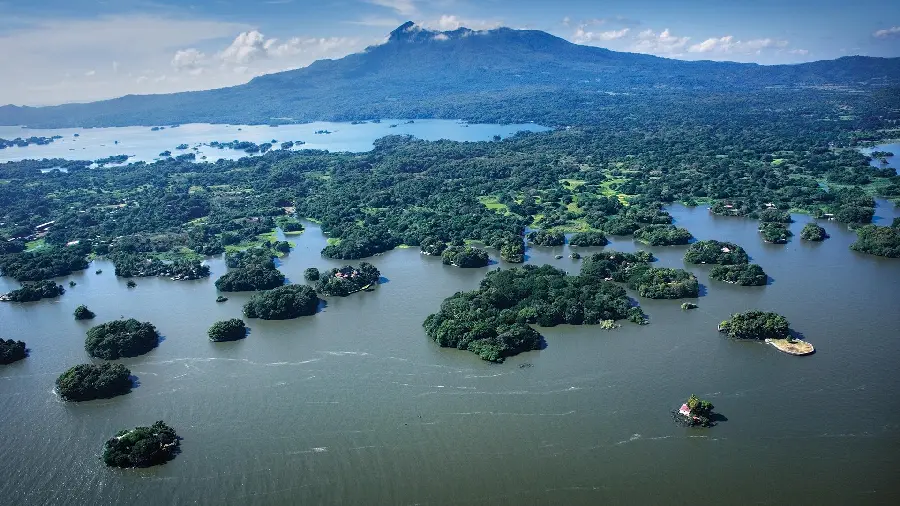 Aerial image of Lake Nicaragua for nature and tourism enthusiasts