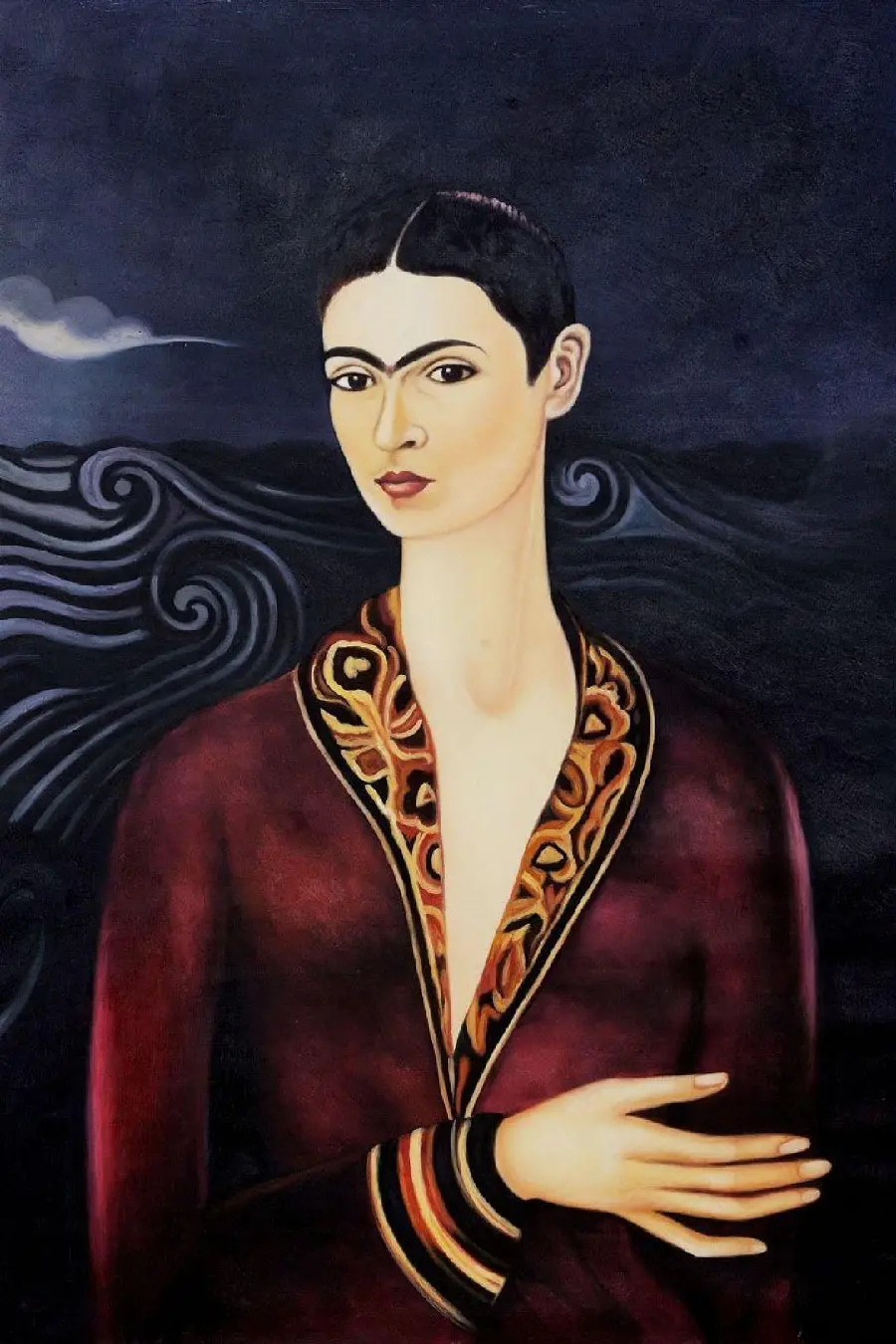The most viewed profile picture and wallpaper of the famous Frida Kahlo design with a black background