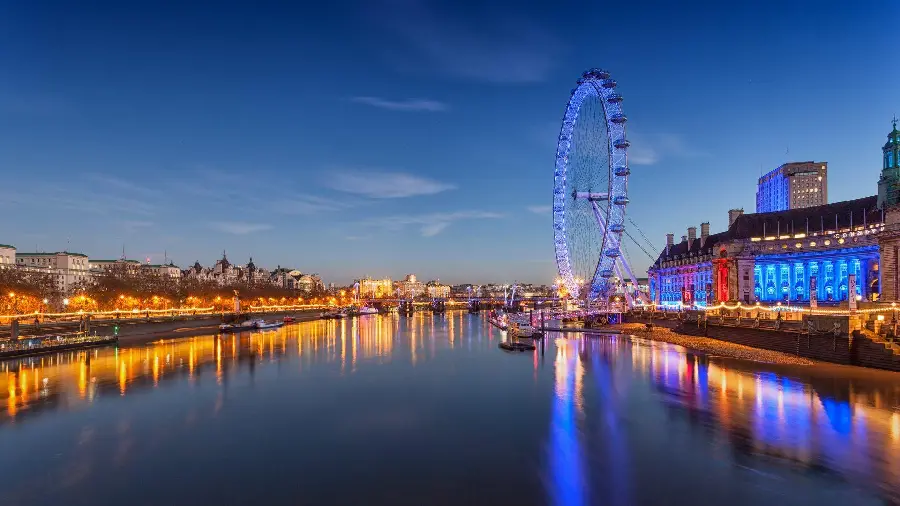 High quality background photography of an amazing place with colored lights reflected in the water of Europe