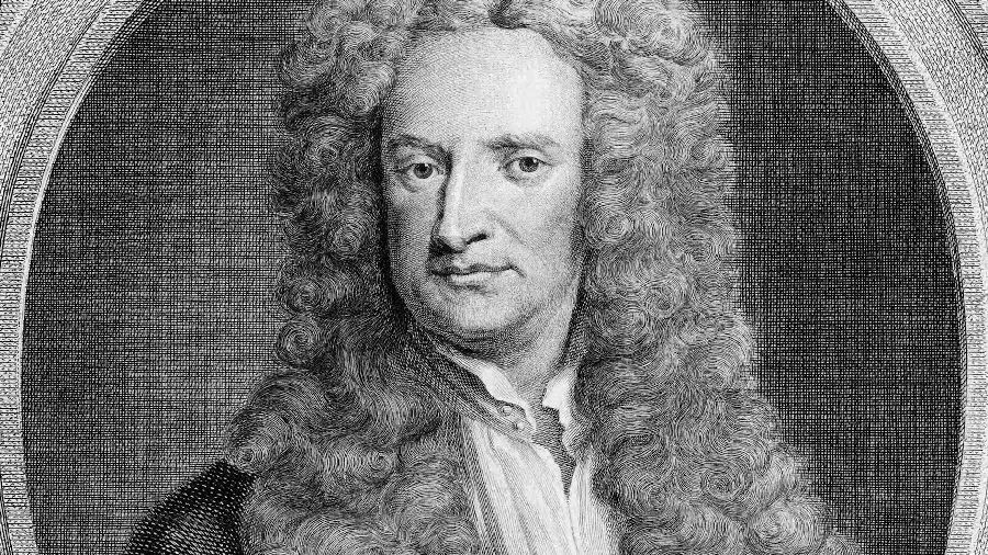 Download creative and skillful black and white Newton painting photo 