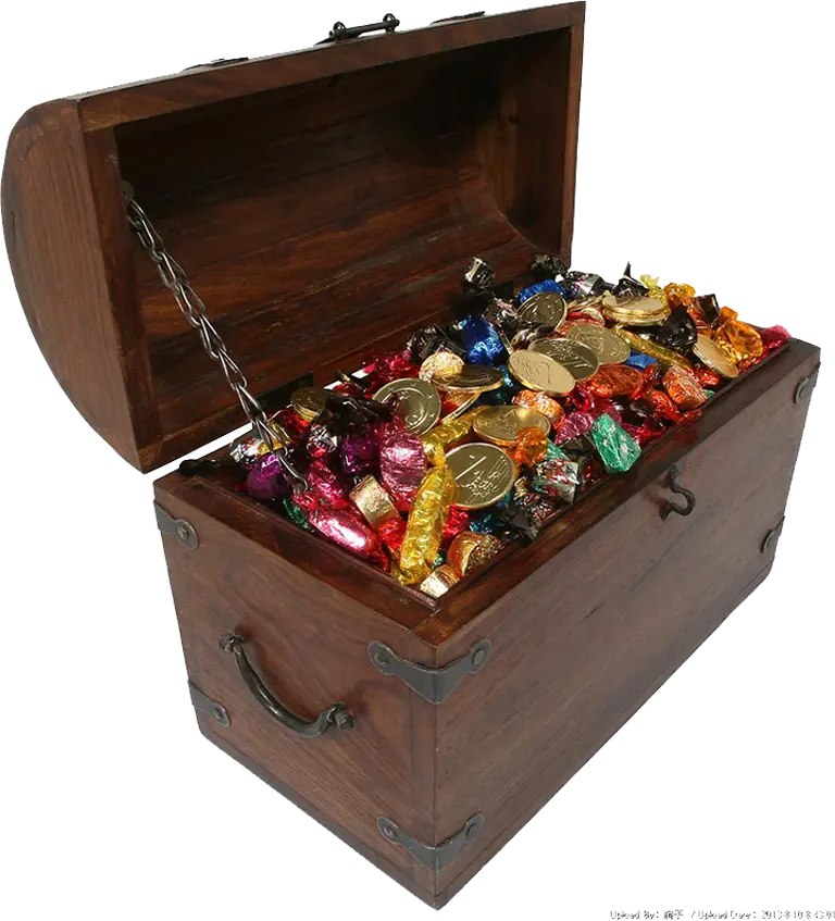 PNG image of a pirate treasure chest full of gold and diamonds