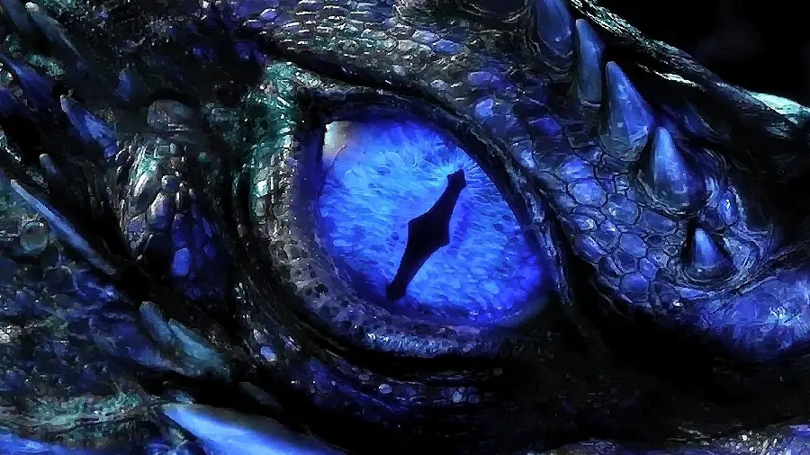 Download a stupid and creepy boy's profile photo with a scary blue dragon eye design 