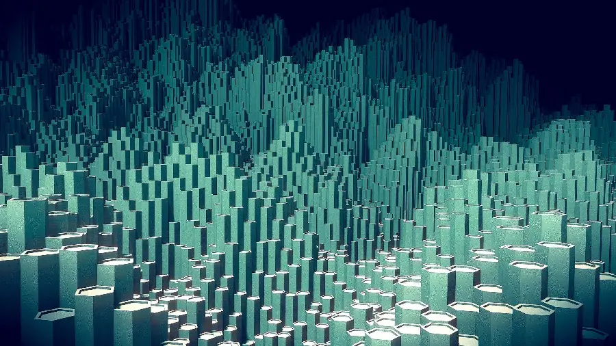 High Quality Modern Abstract 3D Geometric Green Wallpaper
