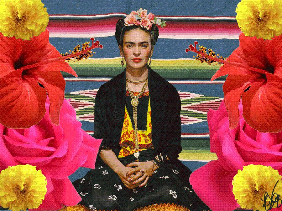 Digital Art Portrait Frida Kahlo Mexican Painter Contemporary Art History