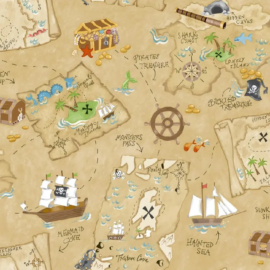 High-quality photo of a pirate treasure map for printing