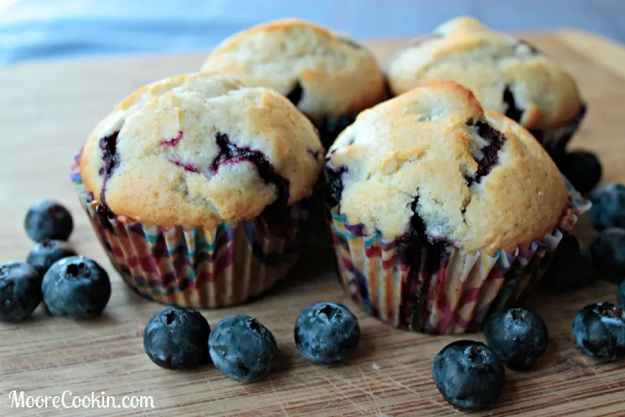 Photo of delicious and delicious homemade blueberry muffins and cookies