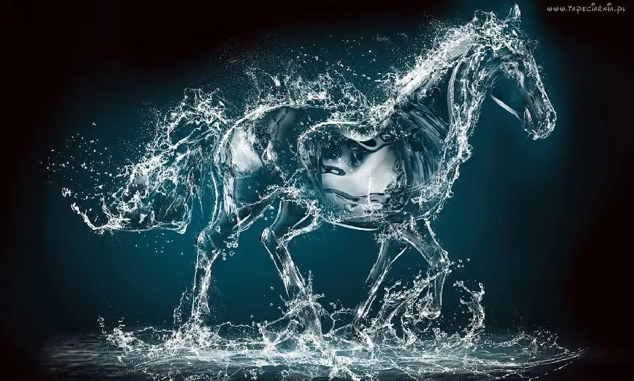 Amazing Digital Photo with a Magnificent Horse Design Created with Cool Water