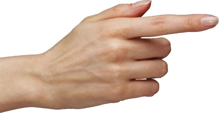 Download a picture of a hand pointing in PNG format 