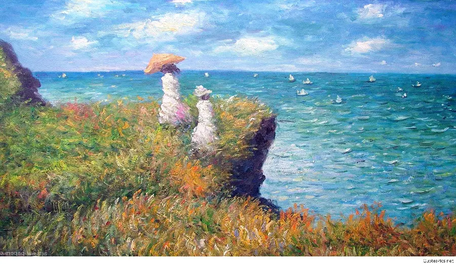 Claude Monet Painting - Cliff Walk at Purville | Impressionist