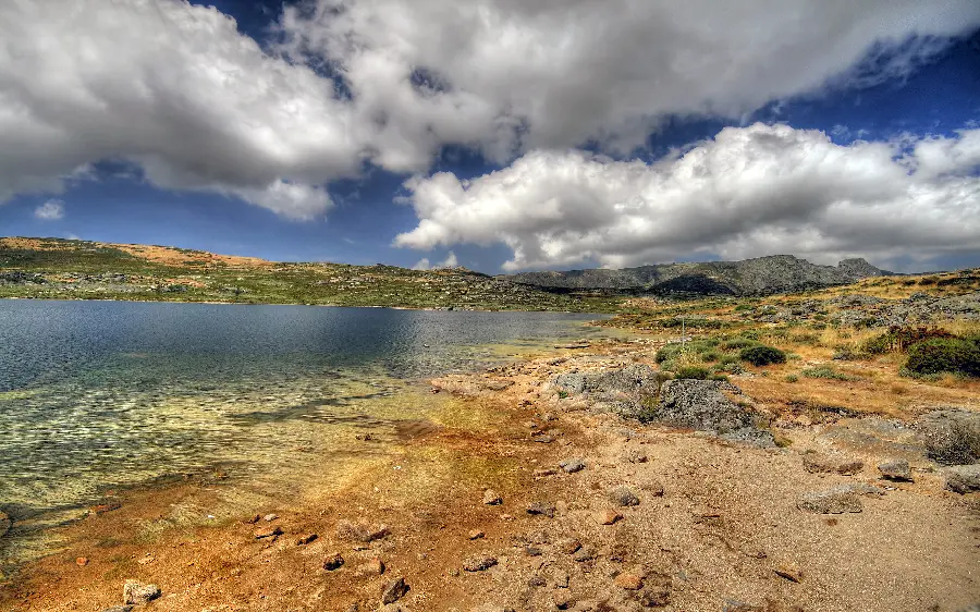 Simple photo of beautiful and special nature of the desert with a cloudy sky