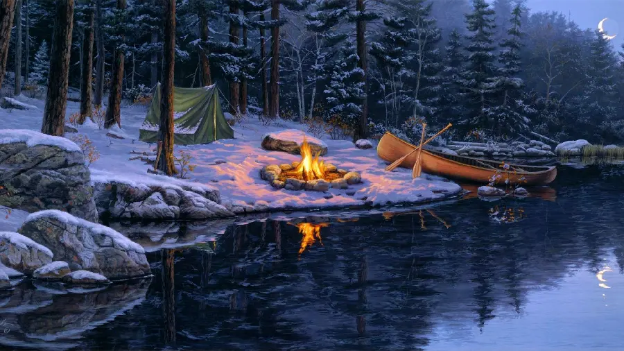 Wallpaper of one of the most beautiful places to camp by the lake