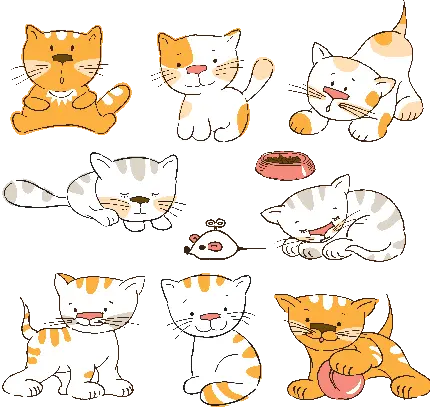 Transparent PNG cat paintings without background for free download