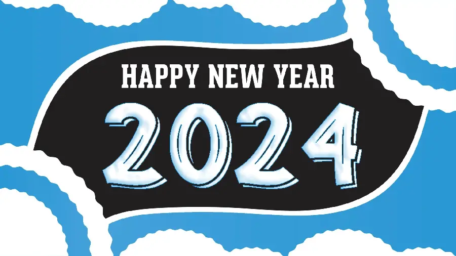 Cartoon graphic photo of New Year or Christmas 2024
