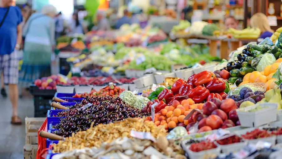 Fresh and delicious fruit and vegetable market