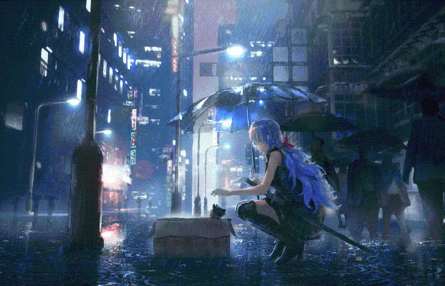 Cute and fantasy anime girl profile picture umbrella