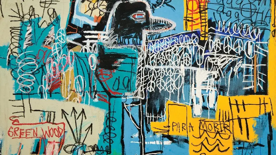 A photo of a bird on money, a painting by Jean-Michel Basquiat in the style of contemporary art