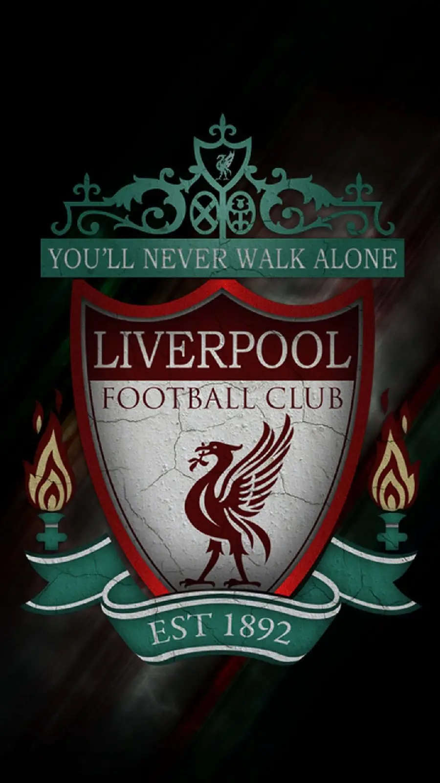 High quality and beautiful wallpaper on a black background with the Liverpool logo