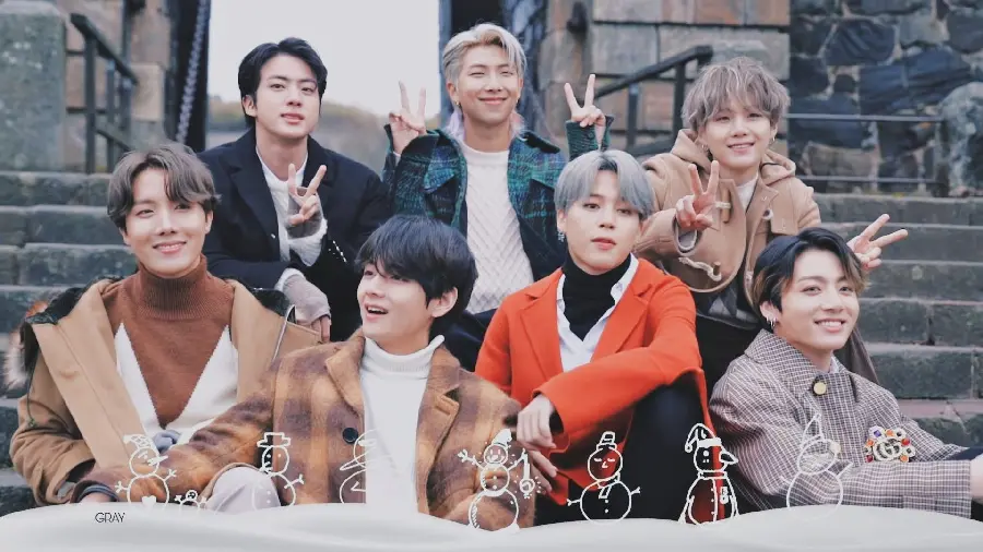 The most beautiful picture of the BTS group for desktop wallpaper for girls