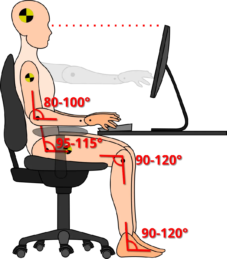 Proper ways to sit at a desk in terms of physiotherapy