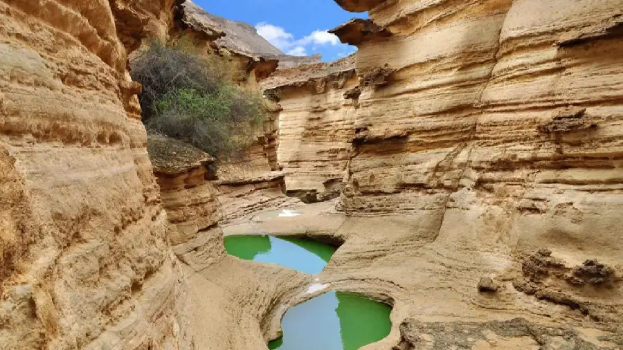 Famous tourist and tourist valley and cliff of Kish Island