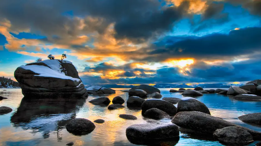 The most dreamy scene in the Arctic from the moment of sunset for backgrounds
