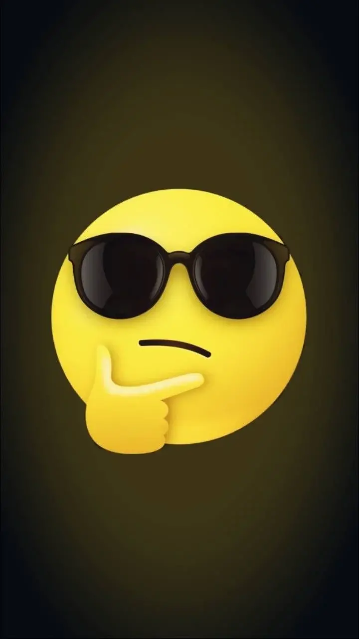 Emoji Highlight Cover or Emoticon with Glasses Thinking and Thinking