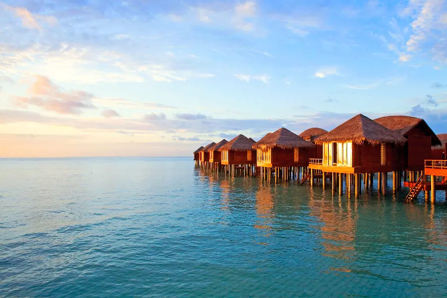 High quality wallpaper photo of beach huts for free download