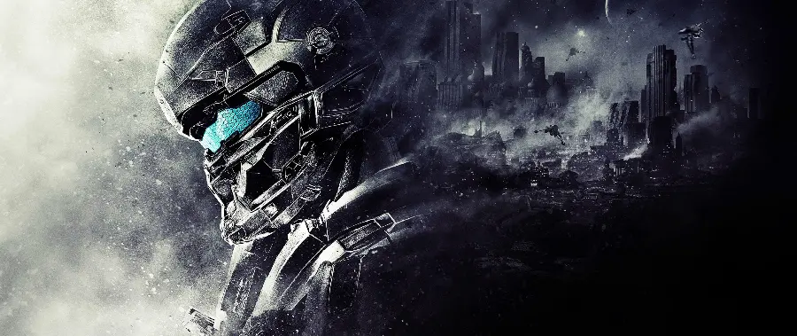 Very cool background photo of Master Chief
