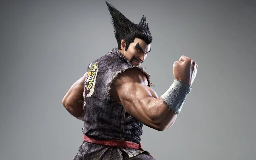 Heihachi Mishima wallpaper with gray background
