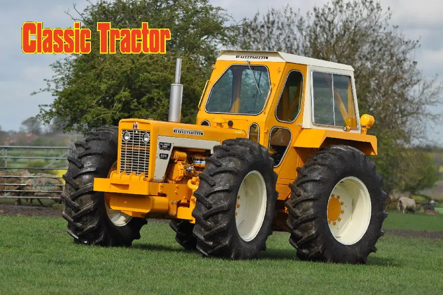 Background photo for printing posters in the fields with a classic tractor design