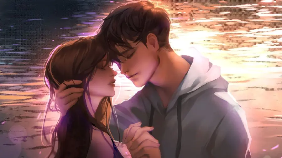 Romantic cartoon image and passionate love in 4K quality