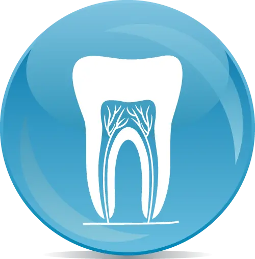 Photo logo of a healthy and white tooth in a circular frame png 