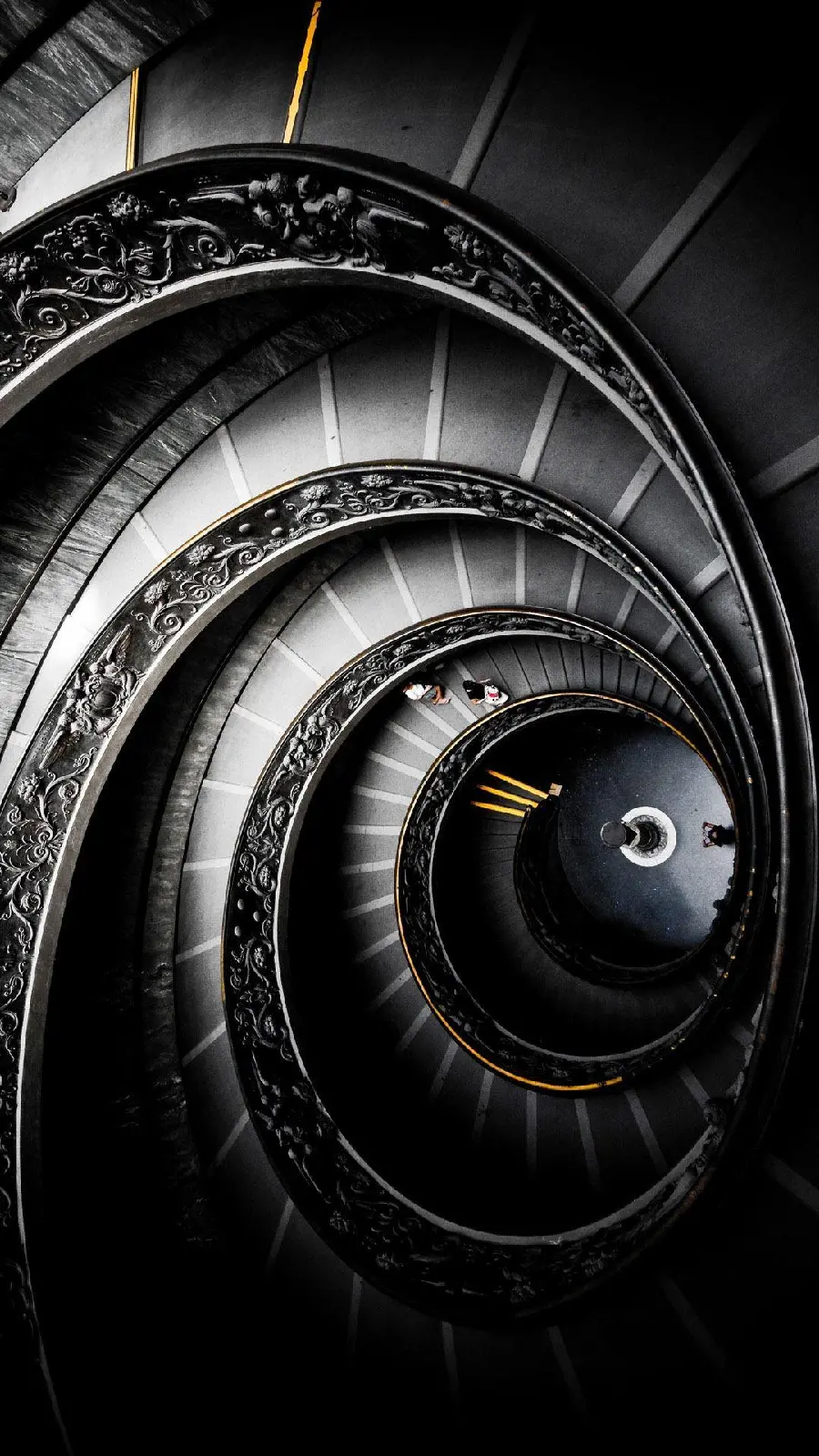 Abstract style wallpaper of a spiral staircase suitable for phone backgrounds