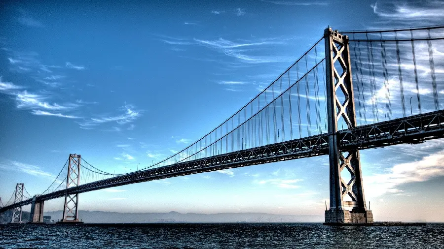San Francisco Bay Bridge in an interesting view in 1403