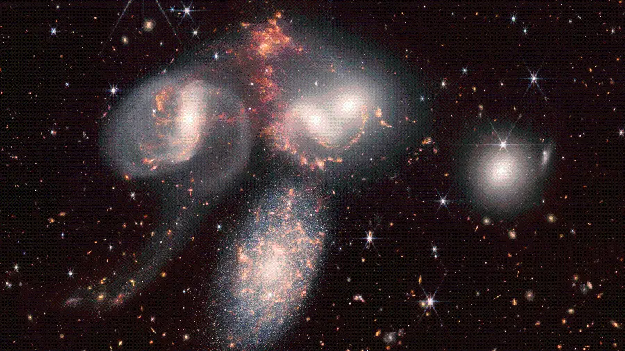 Photos released by the James Webb Space Telescope of different galaxies
