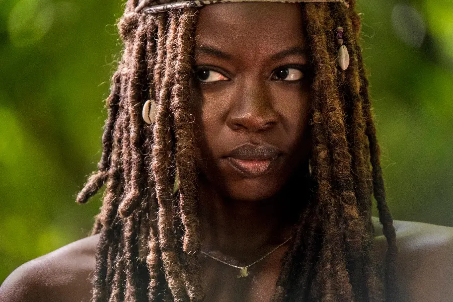Picture of Michonne in the famous and popular zombie-centric and scary series The Walking Dead 