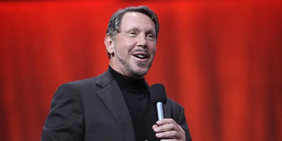 Background image of Larry Ellison, an American entrepreneur