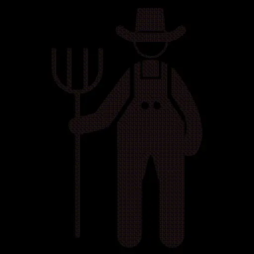 The latest PNG image of a farmer suitable for designing a shop logo